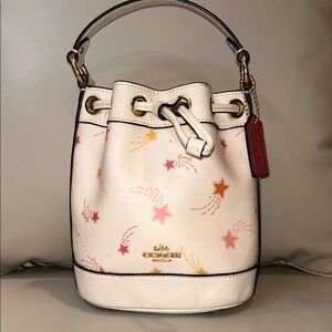 Coach Dempsey Drawstring Shooting Stars Mini Bucket Bag